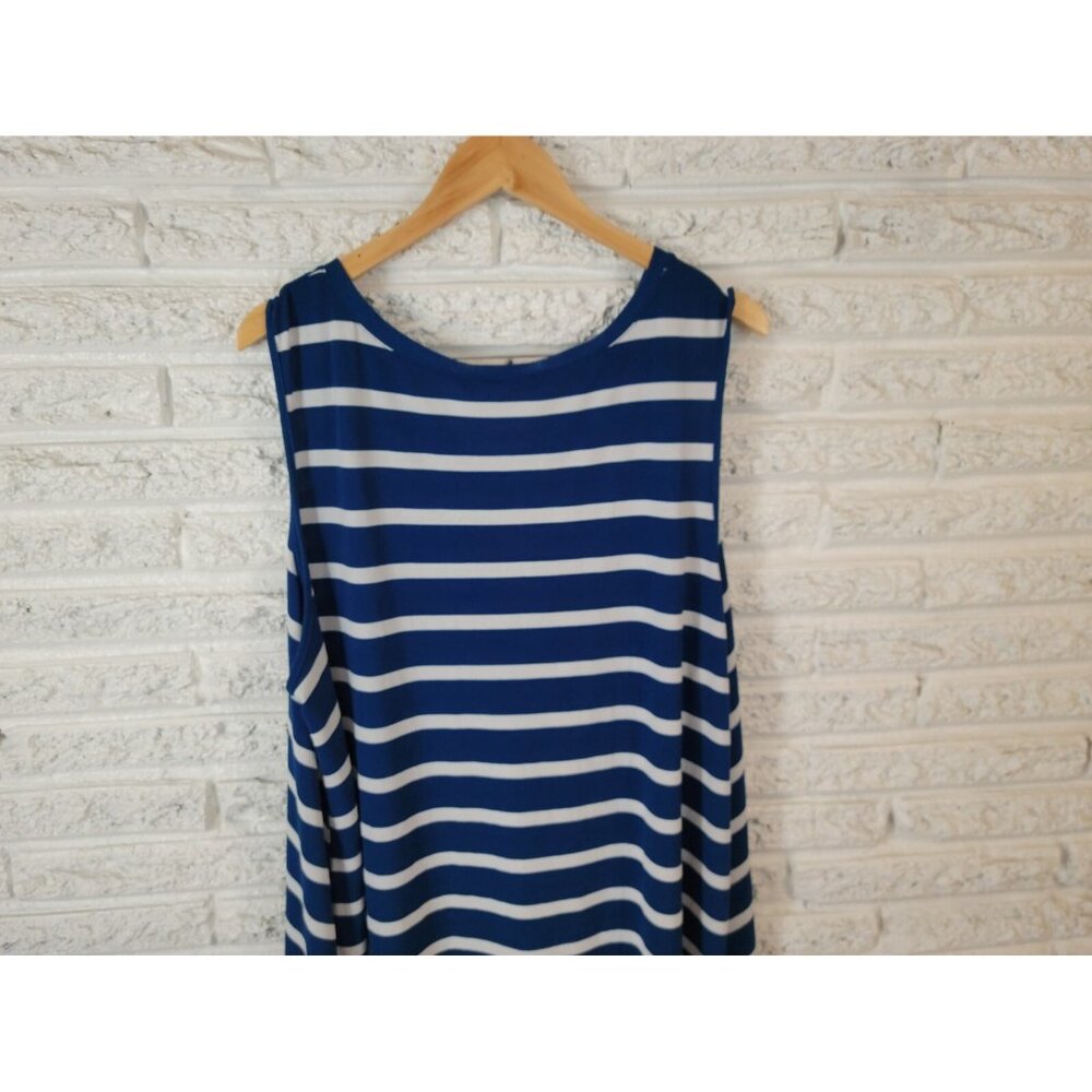 Lularoe Women Top 2XL Plus Tunic Sleeveless Dress Asymmetric Blue STR19E - Picture 7 of 11